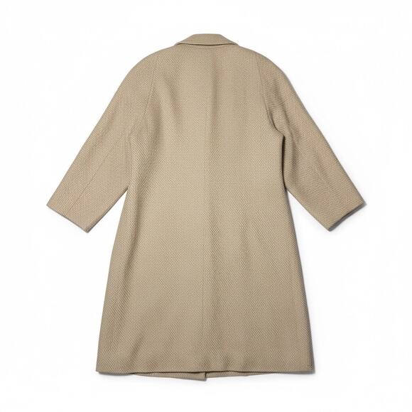 Balmain Paris 100% Cashmere Woven Coat Beige size 4/6 - Picture 5 of 14